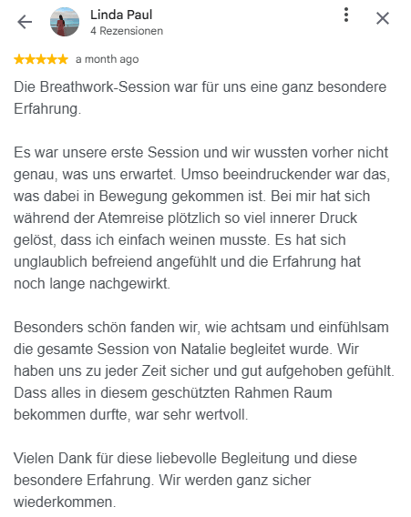 Natalie Klug Kundenfeedback Breathwork Natalie Klug Kundenfeedback Breathwork